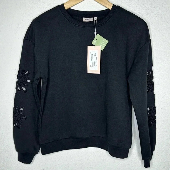 ONLY cotton black sweatshirt size Small and NWT - Picture 1 of 6